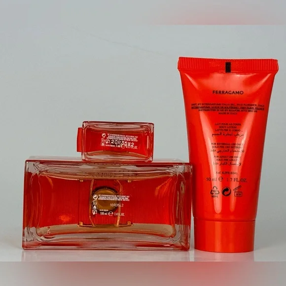 Ferragamo Signorina Unica Eau de PARFUM 3.4 oz Body Lotion Travel Spray 3-pc Set